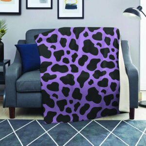 Black And Purple Cow Print Blanket ff243efb 83df 465a 9493 4d51377ef235