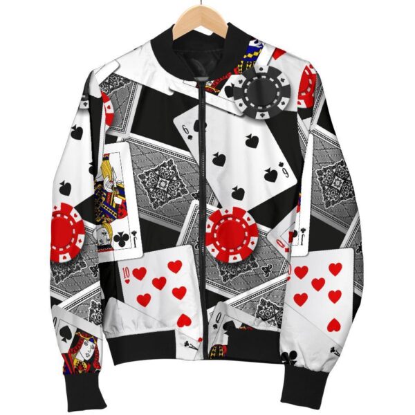 Casino Poker Print Pattern Men’s Bomber Jacket