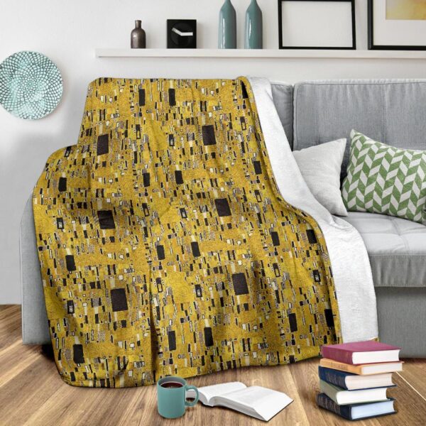Klimt Gold Print Pattern Blanket