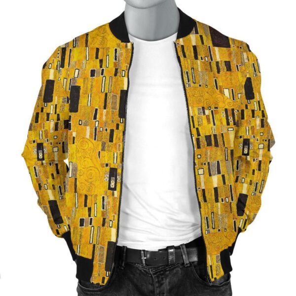 Klimt Gold Print Pattern Men’s Bomber Jacket