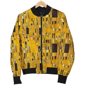 Klimt Gold Print Pattern Mens Bomber Jacket 845baeb6 1358 4c43 add5 d8929c58b607