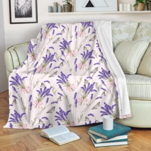 Lavender Floral Print Pattern Blanket f68430a1 83f8 4600 9e35 2d9dae03fc92