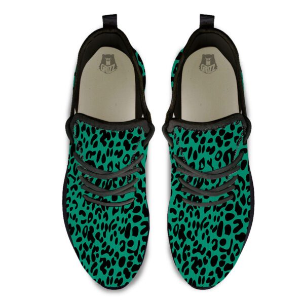 Leopard Green Print Black Athletic Shoes