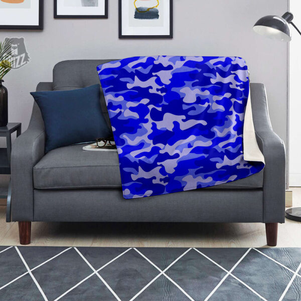 Navy Camo And Camouflage Print Blanket