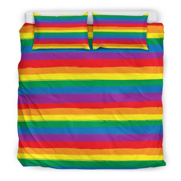 Rainbow Flag Lgbt Pride Pattern Print Duvet Cover Bedding Set