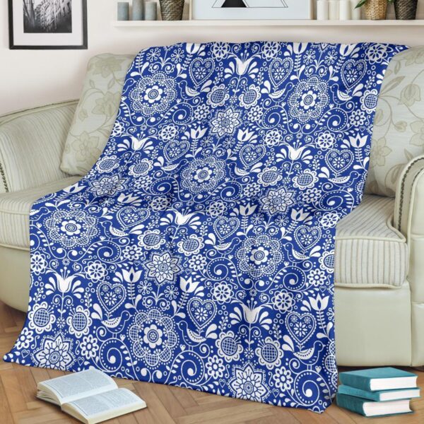 Swedish Floral Pattern Print Blanket