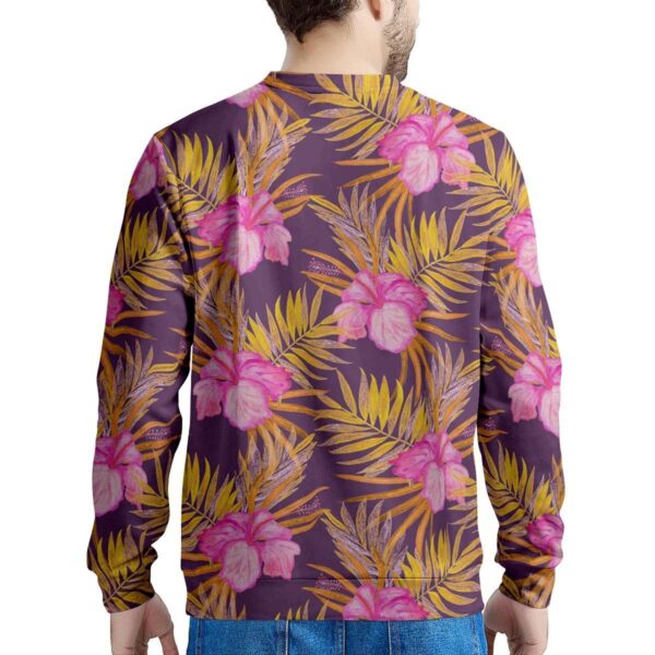 Watercolor Hibiscus Flower Hawaiian Print Men’s Sweatshirt