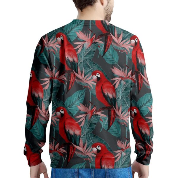 Watercolor Parrot Tropical Print Men’s Sweatshirt